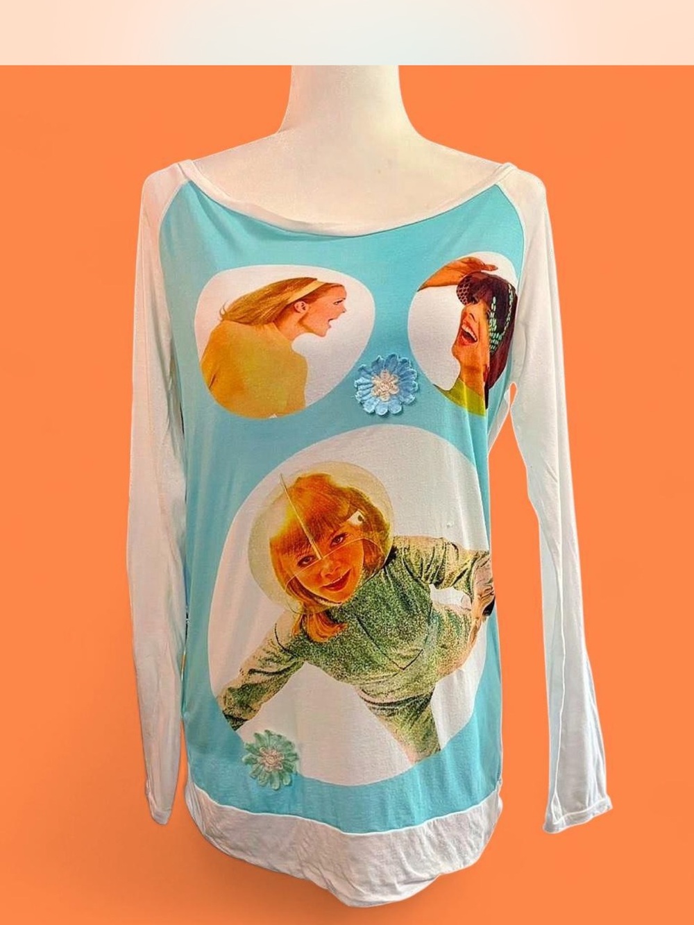 Custom Barcelona Women’s One Size Graphic Open Back Long Sleeve Cotton Top Y2k